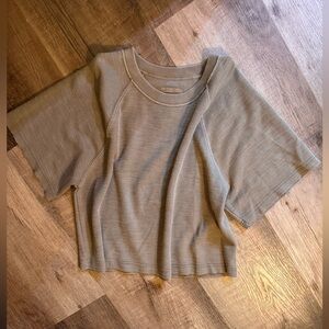 Aerie green cropped textured Short Sleeve Tee